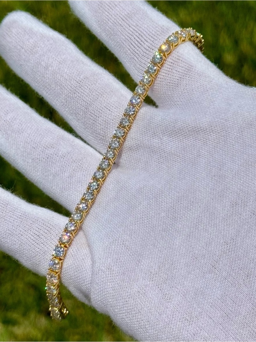 18K Gold Plated, 11.7CTW Moissanite Tennis Bracelet